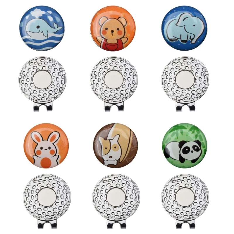 

Golf Ball Marker Hat Clip 0.98 Inch Ball Marker Gift Assorted Pattern Zinc Alloy