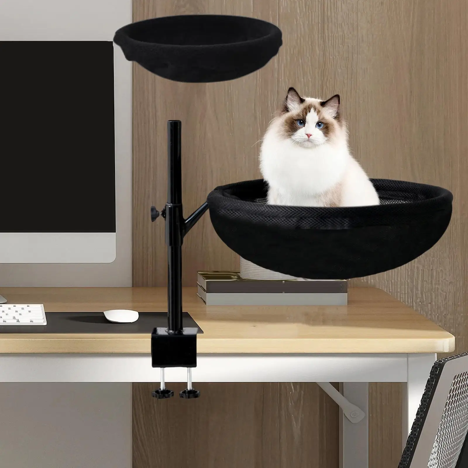 Cat Bed Desk Clamp Breathable with Pet Mat for Furniture Living Room Office