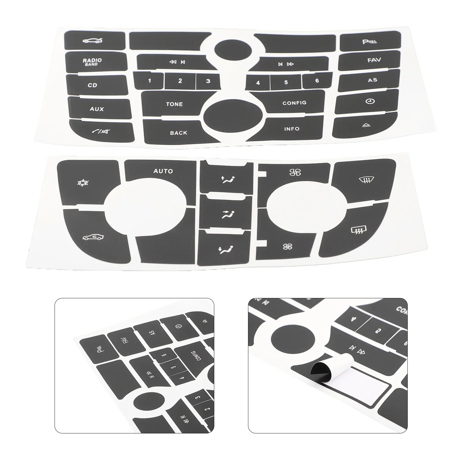 

00111 Car Dashboard CD Radio Audio Button Repair Sticker Set For OPEL ASTRA J
