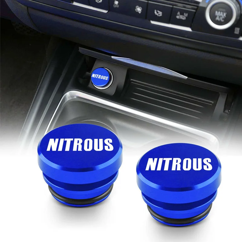 

2Pc Blue Nitrous Button Car Cigarette Lighter Socket Covers 12V Auto Engine Start Stop Push Button Keyless Entry Car Accessories