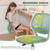 Ergonomic Teen Study Chair Aqua Green Swivel Breathable Backrest Comfort Seat 360-Degree Mobility 29.5-34.2" Height Adjust Home 5