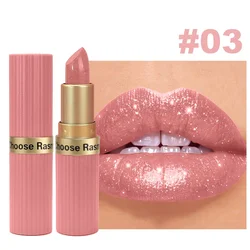 Pearlescent Pink Waterproof Glitter Velvet Lipstick - Long - Lasting Metallic Matte Shimmer (SS32 - 03)