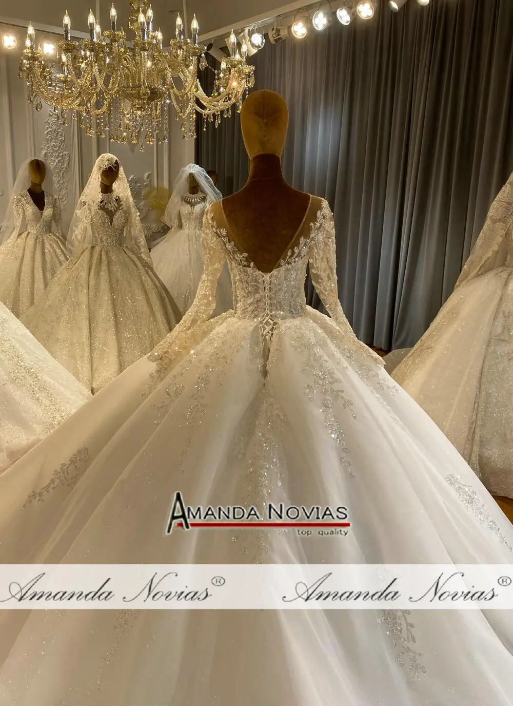Customized Hot Sale Real Sample Bridal Dresses NS4548 5