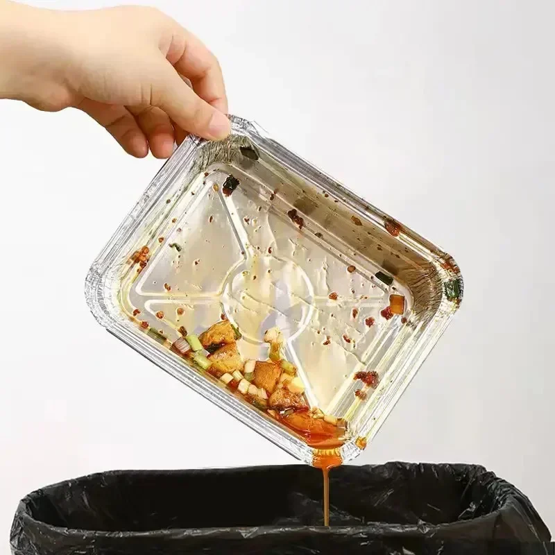 10pcs Rectangular Tinfoil Tray BBQ Special Thickened Bowl Takeaway Baking Disposable Aluminum Foil Packaging Box Kitchen Tools aluminum foil trays