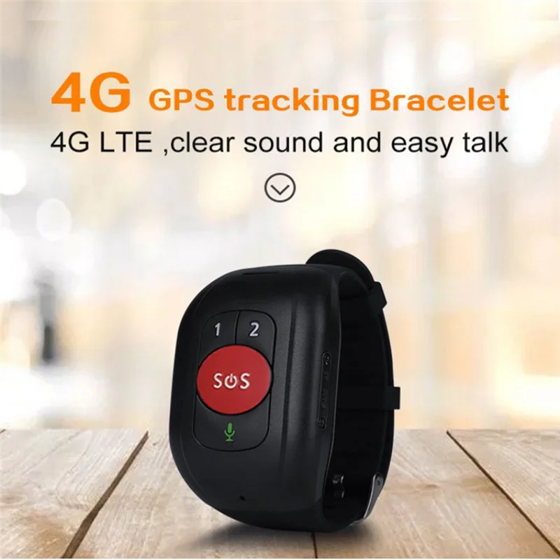 Elderly 4G SOS Watch GPS Tracking Wristband Bracelet Emergency Alarm Heart Rate Blood Pressure Monitor-B Rare