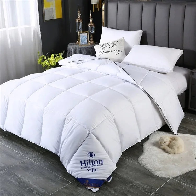 

95% White Goose Bed Duvet Warm Winter Quilted Quilt Solid Color Comforter Quilt Down Blanket for Home Queen Size Twin