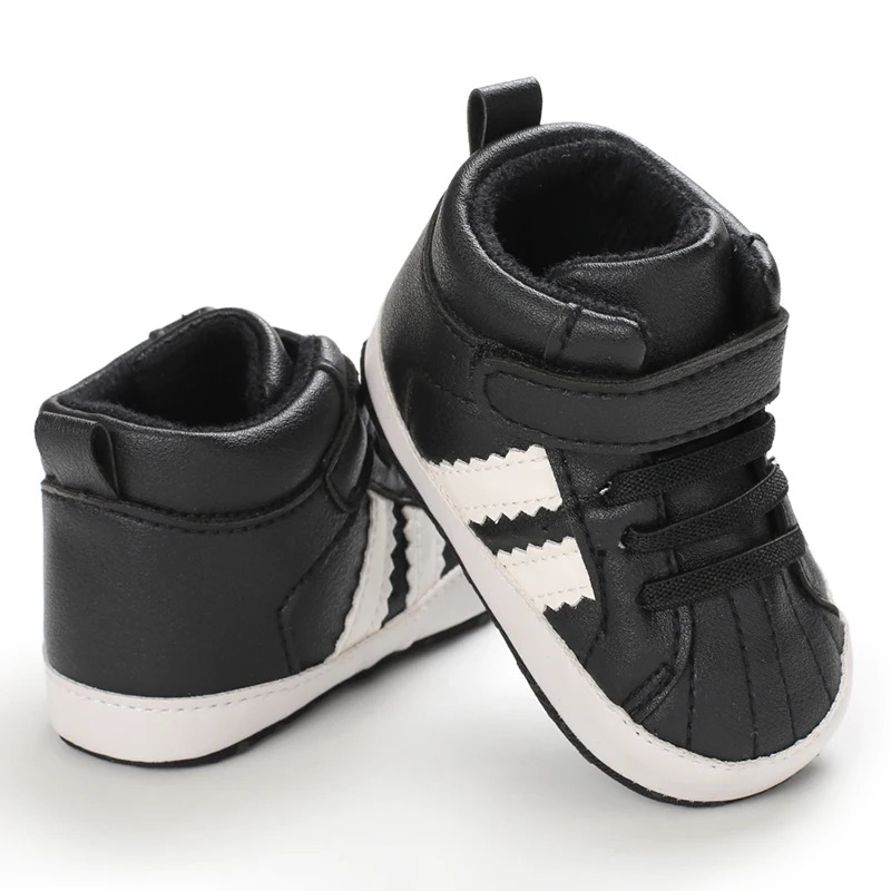 Black Fashion Casual Shoes Newborn Boys And Girls Non Slip First Walkers Infants Toddlers Comfortable Crib Shoes Kids Sneaker 4