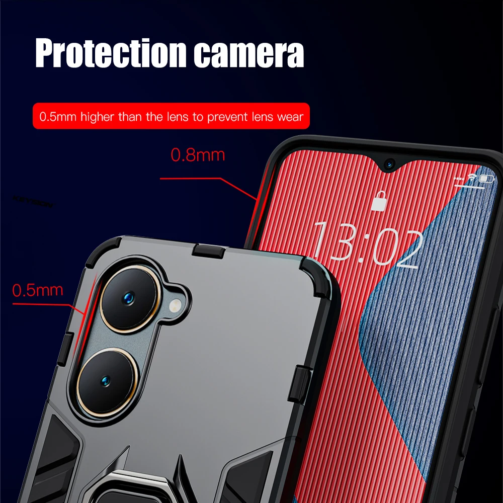 Shockproof Armor Case with Silicone+PC Ring Stand Holder – KEYSION