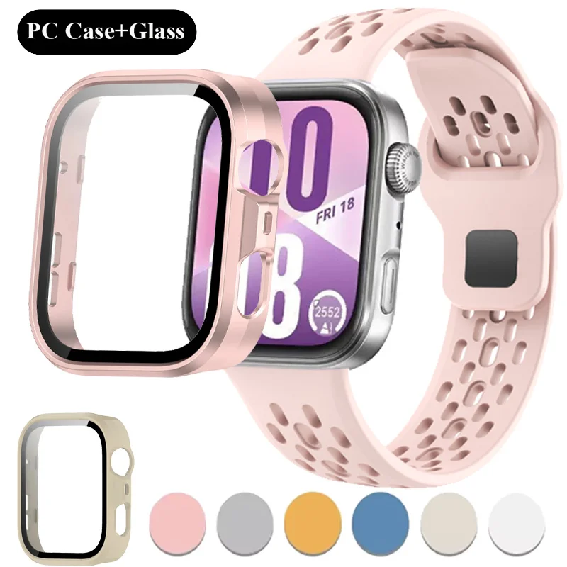 Protective PC Case with HD Tempered Glass Screen and All-Around Bumper Cover