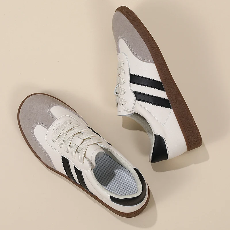 Flat Luxury Shoes Women Spring Autumn Classic Ladies Sneakers Women's Leather Retro Low Cut Lace-up Casual Shoes women oxford shoes