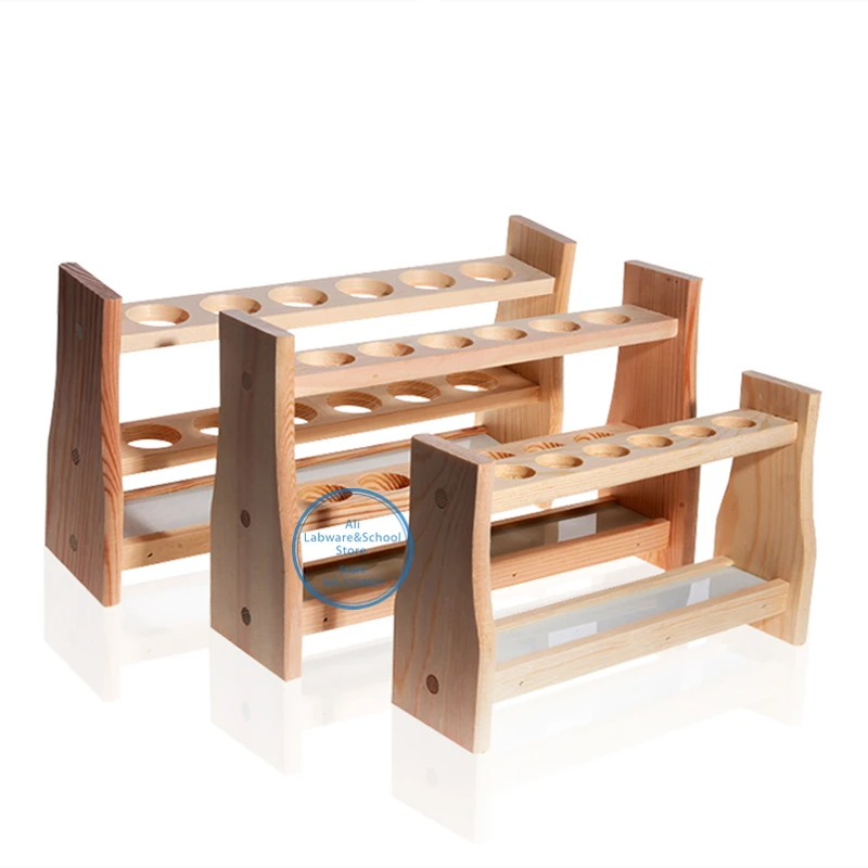 Wooden Test Tube Rack 6 and 12 Holes 10ml 25ml 50ml 100ml wooden test tube rack