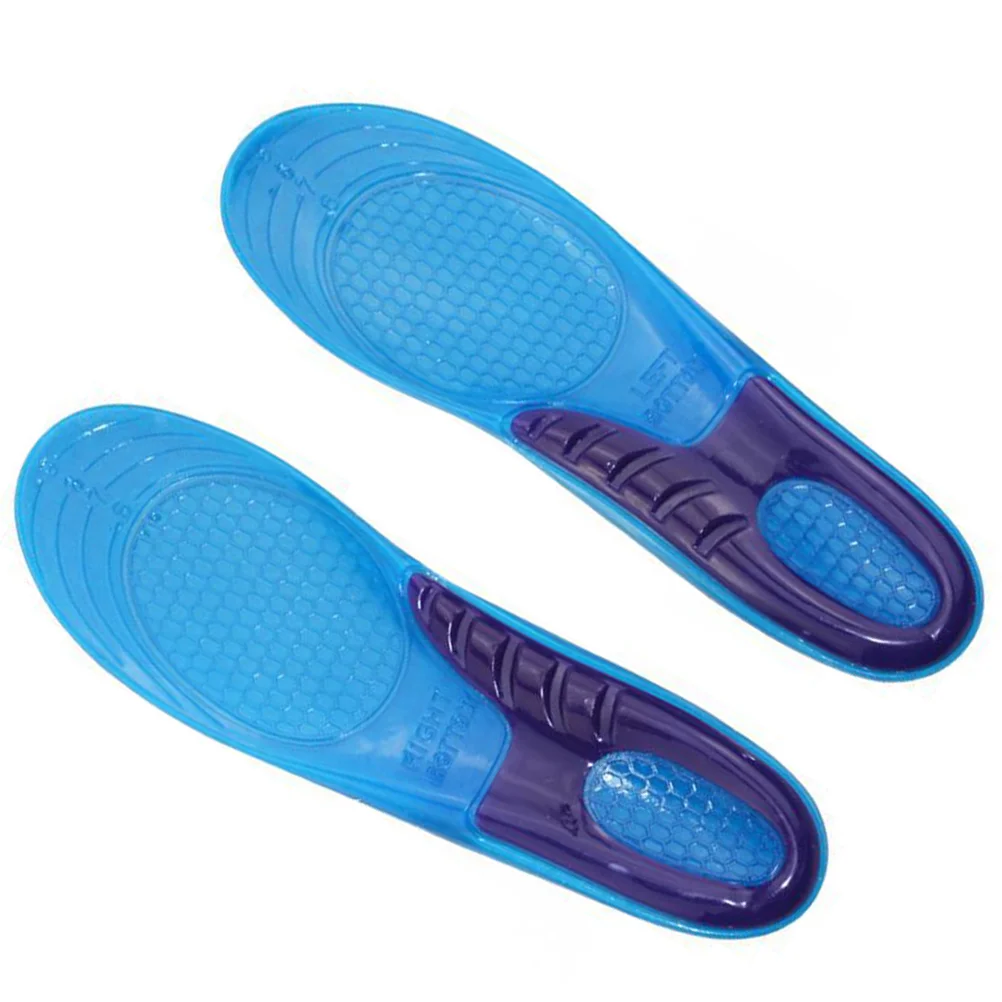 

1 Pair Silicone Thicken Sports Insoles Shoe Pads Absorbing Insoles for Running Basketball Fitness Hiking Climbing Size 41-45