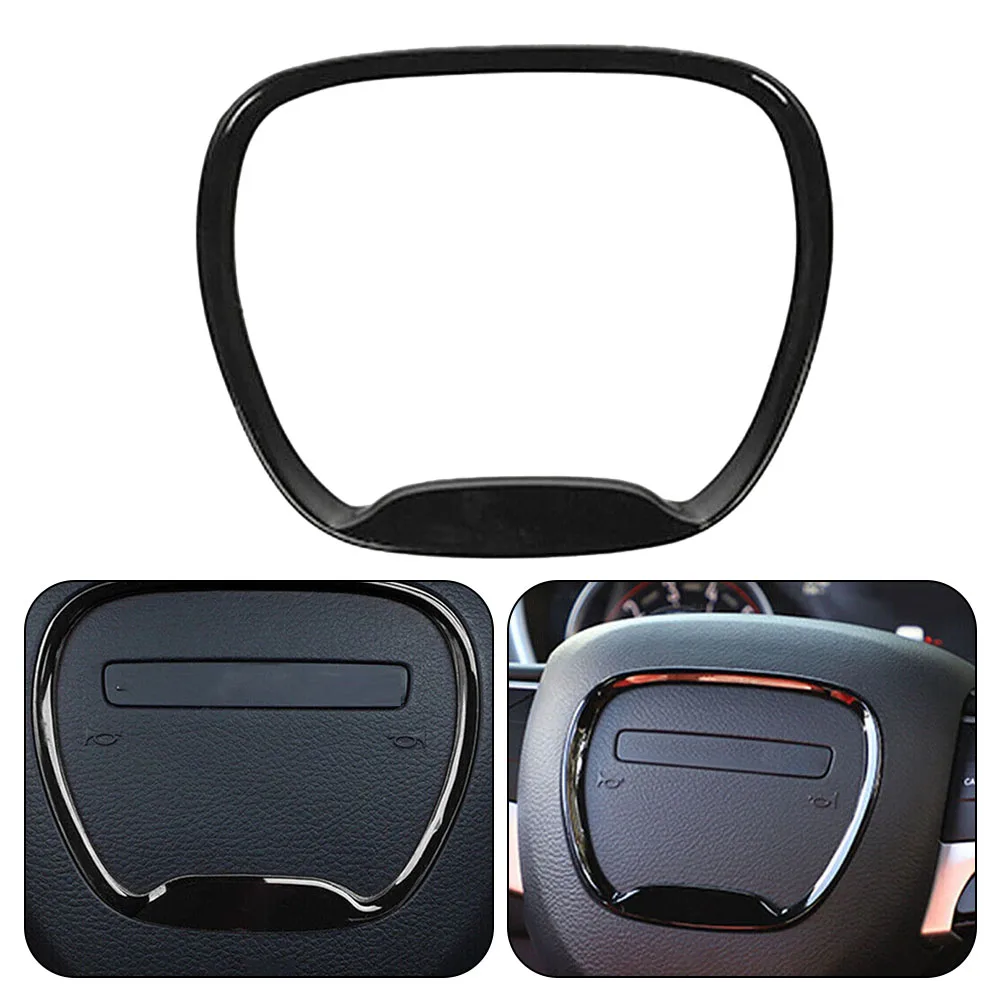 

Steering Wheel Cover Sticker Steer Wheel Sticker Car Accessories ABS Carbon Fiber Black Easy To Install Prevent Abrasion