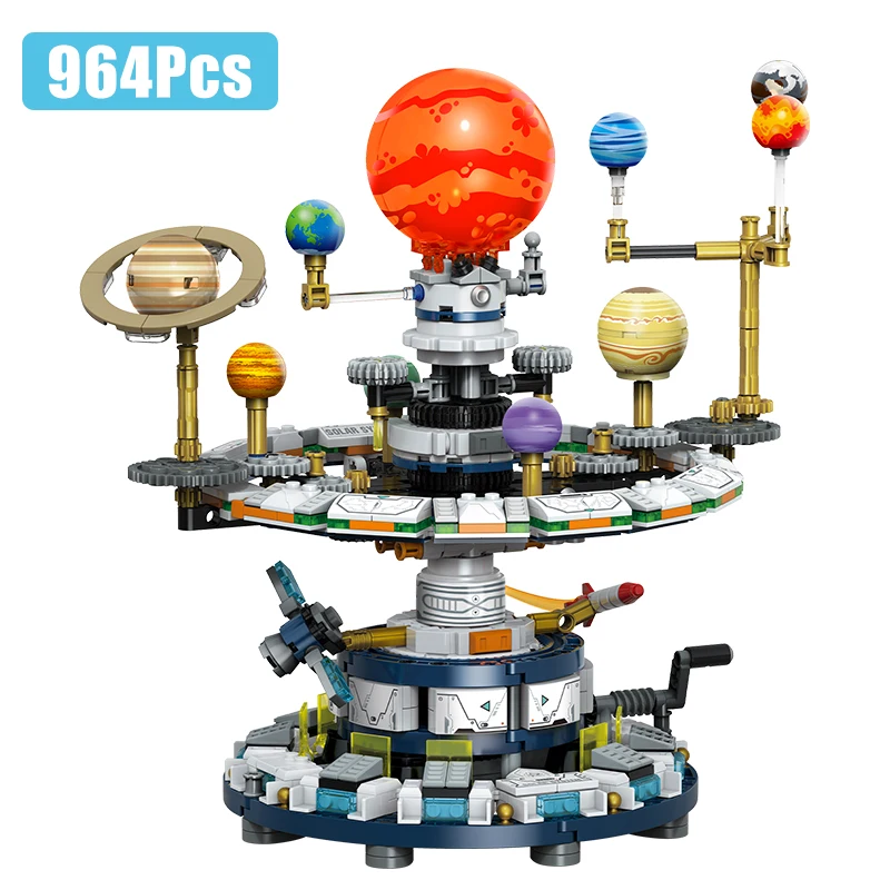 Creative Interstellar Solar System Radio Telescope Building Blocks City Space Science Earth's Rotation Model MOC Education Toys
