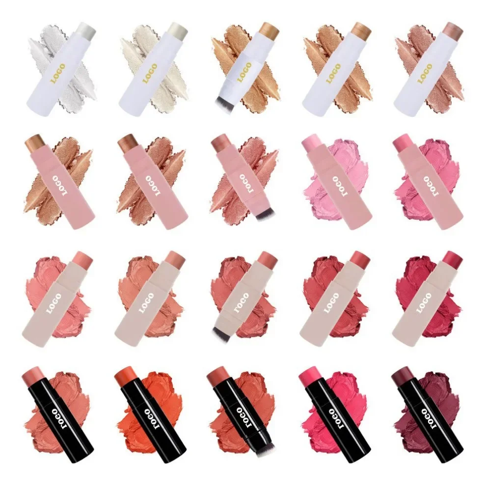 Waterproof Pigment Single Blush Powder Private Label Long Lasting Face Makeup Powder Blusher Custom Logo Wholesale White Package 4