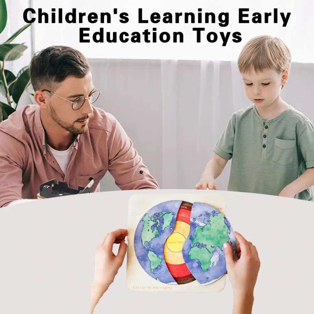 

1 Set Durable Wide Application Safe Earth Layers Puzzle Toys Children Gift Puzzle Toys Early Education Toys