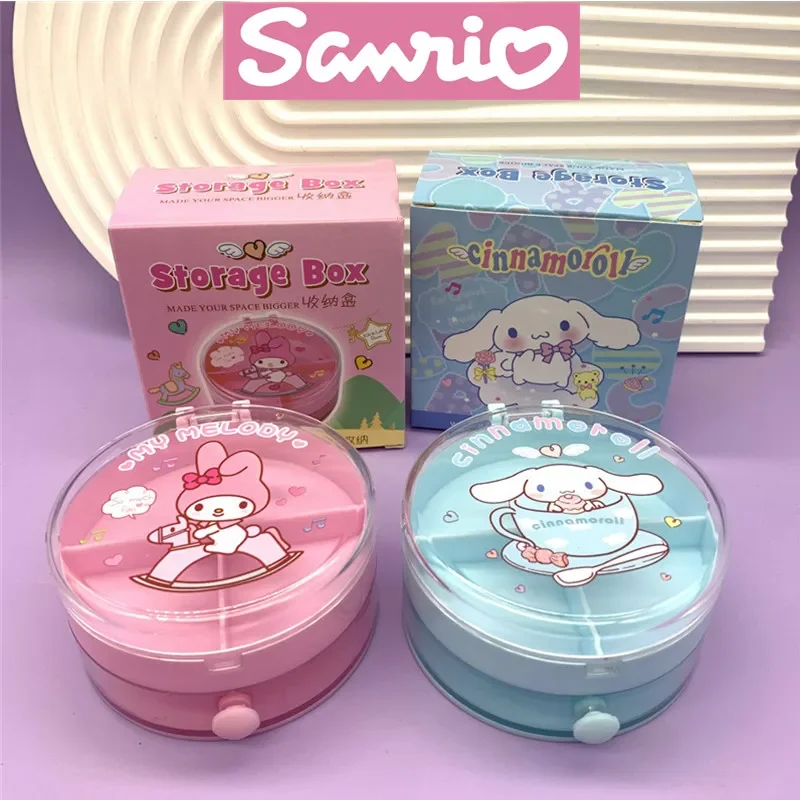 

Sanrio Новый Коричный мимелоди мультяшный круглый контейнер для хранения искусственная лента мелкие предметы коробка для украшений подарки для девочек