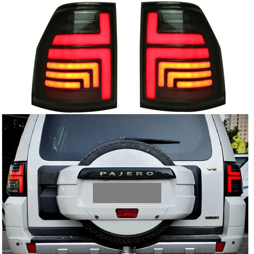 미쓰비시 파제로 V93 V97 2006 2007 2008-2018 2019 2020 2021 LED 리어 테일 램프 어셈블리 브레이크 라이트