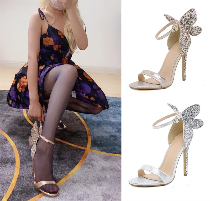 

NEW Ankle Strap Sexy Square Head Rhinestones High Heels Buckle Platform Summer Party Shoes Ladies Black Silver Sandals Women