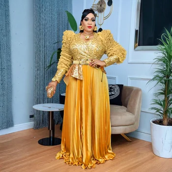 Abiti lunghi da festa africani taglie forti per le donne 2025 Nuovi abiti da sera con paillettes Dashiki Ankara Abiti turchi Robe Africa Abbigliamento 1