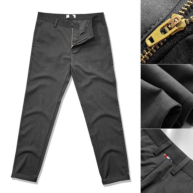 

Summer Men's Regular Fit Suit Pant Men Slim Fit Dress Pants Soft Breathable Everyday Casual Pants Euro Size 30-42