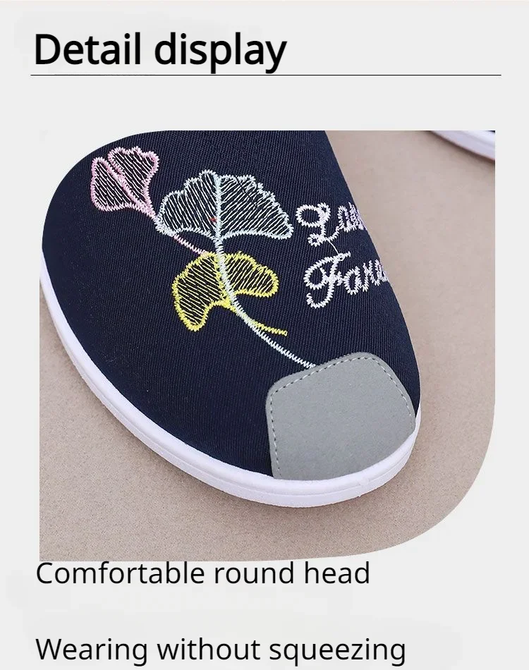 Veowalk Handmade Women's Spring Beautiful Folk Embroidery Flat Shoes Comfortable Soft Canvas Shoes Old Beijing Flat Shoes