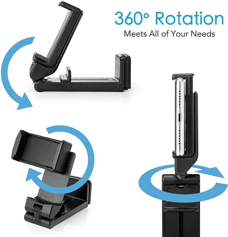 KDD Supporto per Telefono Cellulare per Aereo, Supporto Telefono con Rotazione a 360°, Universale Reggi Telefo per Viaggio, Accessori Viaggio per iPhone 16 15 14 13 12 Pro Max Plus