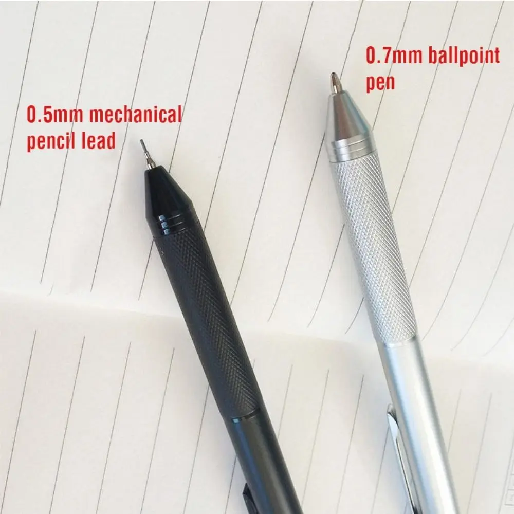 Kreative 3 Farben Tinte Schwerkraft Sensing Stift Drücken Sie Typ 4 in 1 Multifunktionsstift Metall Gelstift Schule Büro – Detail 2