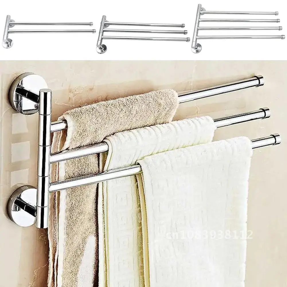 

Steel Towel Bar Rotating Towel Rack Bathroom Kitchen Wall-mounted Towel Polished Rack Holder Hardware Accessory Stainless