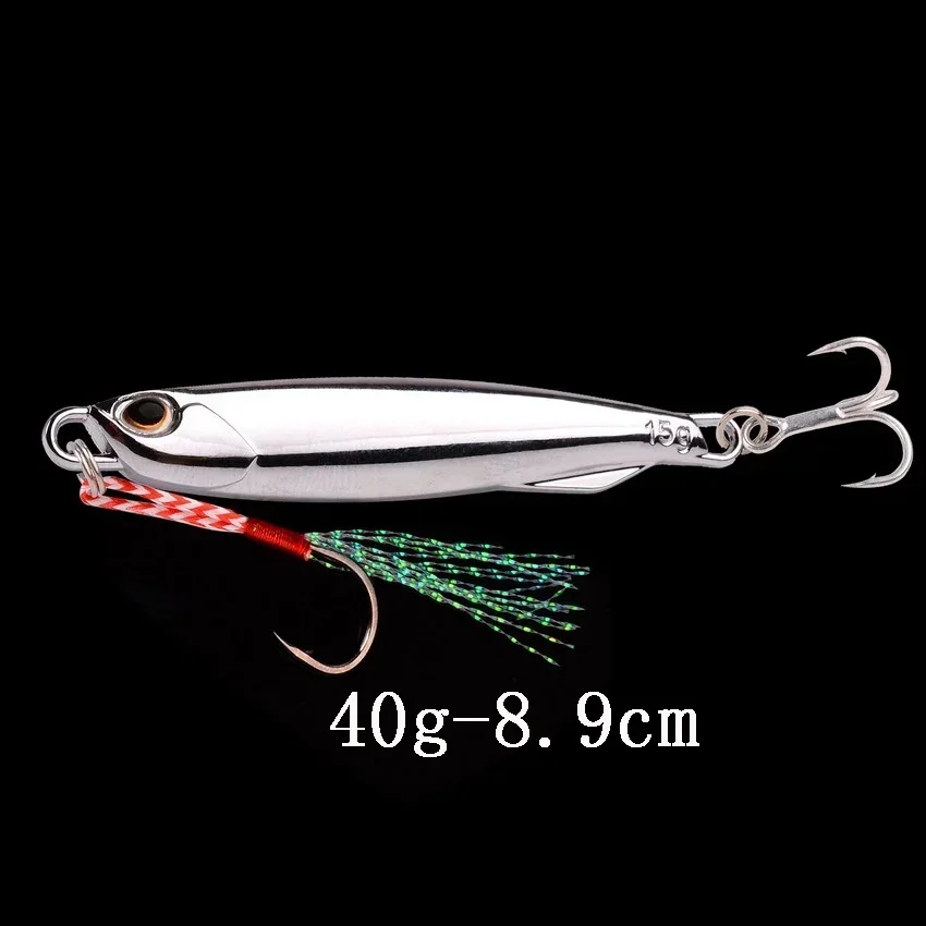 1Pcs Spoon Metal Jigs Silver fishing lures With Hooks 7g 10g 15g 20g 30g  40g Electroplated Fishing lures Bait Mackerel Bass