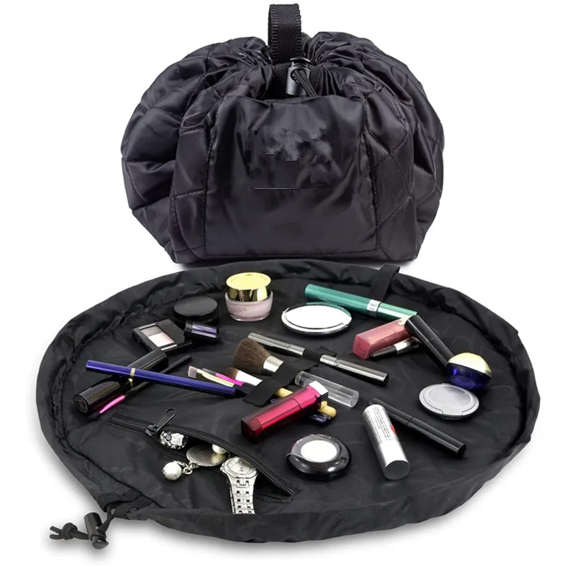 

Barrel Drawstring Makeup Bag Large Cosmetic Bag Travel Toiletry Organizer for Women Make up Bags