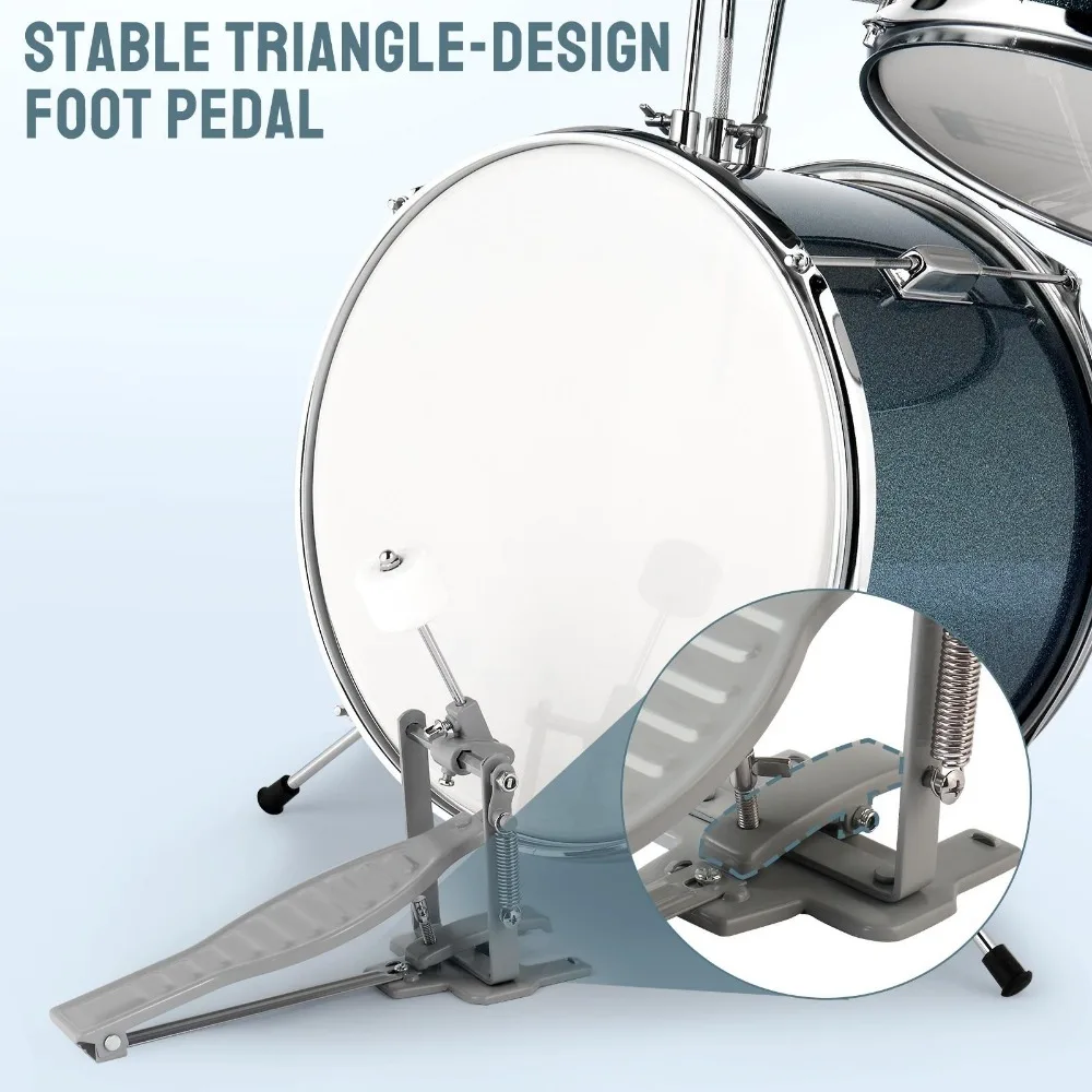 3-Piece Junior Drum Set-Complete Mini Beginner Kit School Band