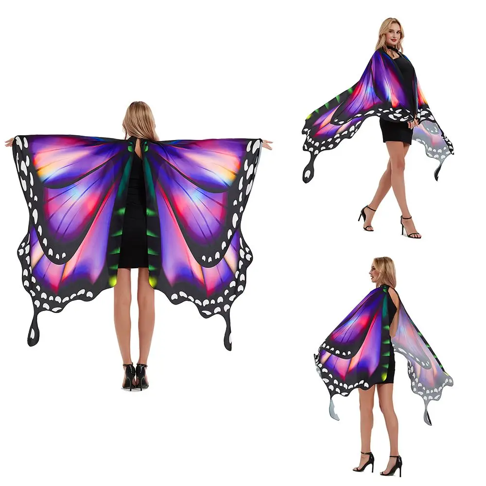 

Festival Rave Dress Halloween Costume Fairy Partyprop Butterfly Scarf Ladies Cape Butterfly Wings Shawl Women Cloak