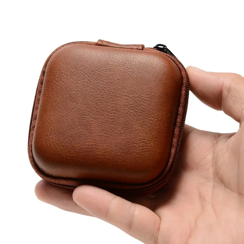 Small Leather Headphone Protective Bag Lightweight Box Small Headphone for Case Cover for Headsets Headphone for Case Color