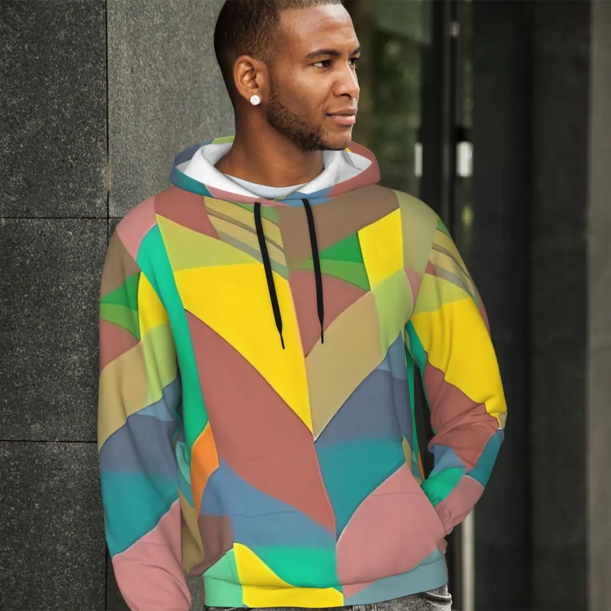 

Colorblock Print Streetwear Hoodies Spring Geometric y2k Funny Pullover Hoodie Unisex Oversized Fashion Design Warm Sweatshirts