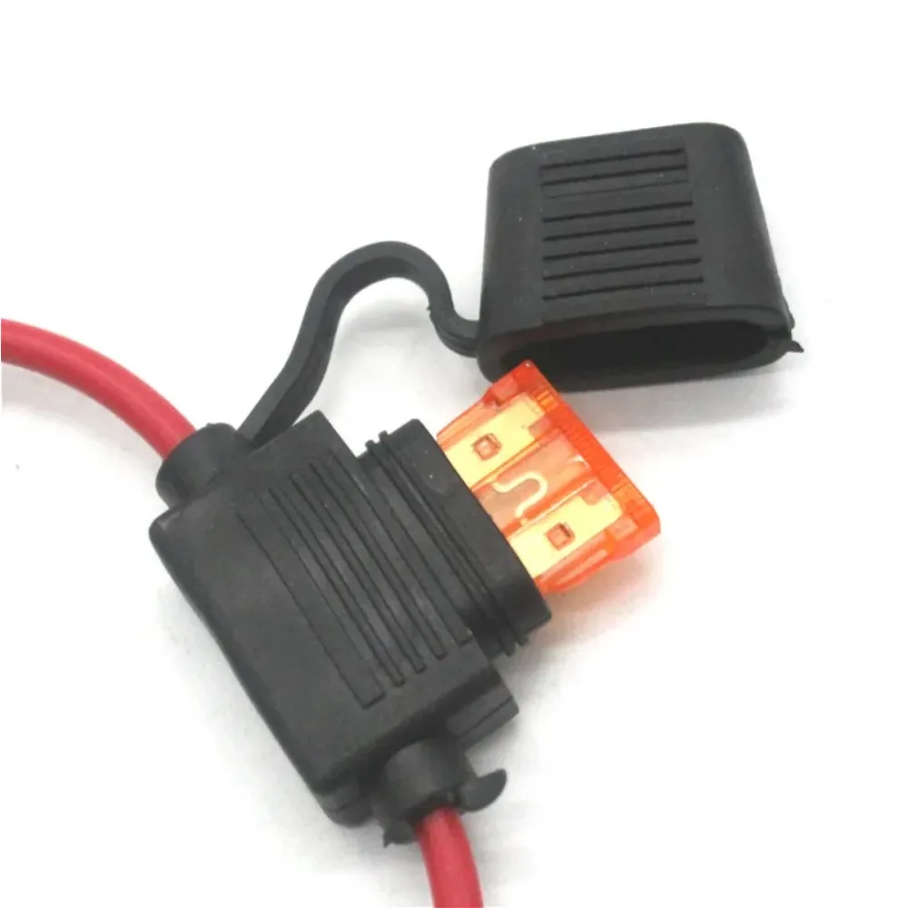 Fuse Holder TAKPART 10Pcs Standard Blade Inline Fuse Holder Splash Proof DC 12V 40A For Car Bike