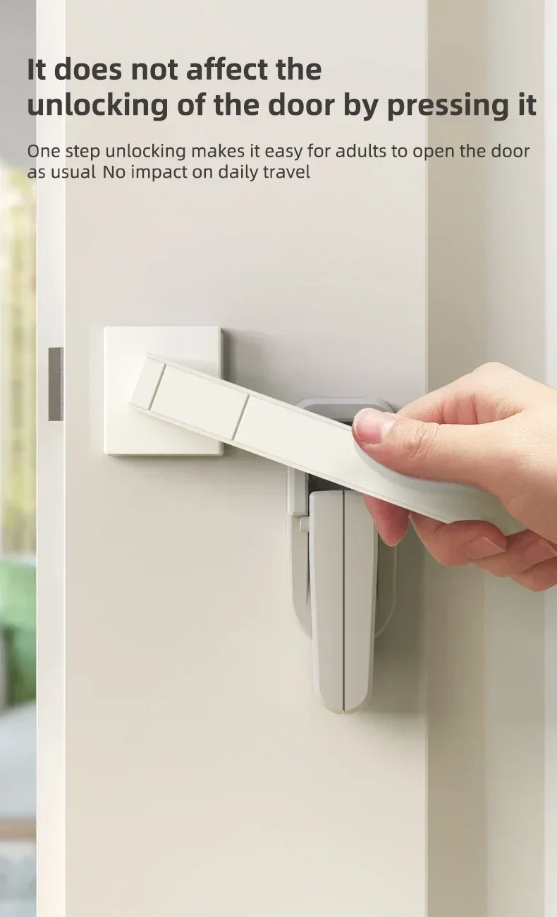 Home Universal ABS Protection Device for Children Easy to Install Anti-open Handle Locks Door Lever Lock Baby Safety Doors Lock