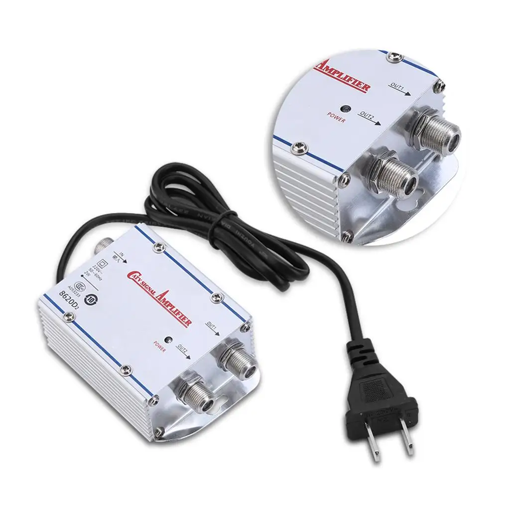 2Way20dbVCRCATVCableTVAntennaSignalAmplifierBoosterSatellite