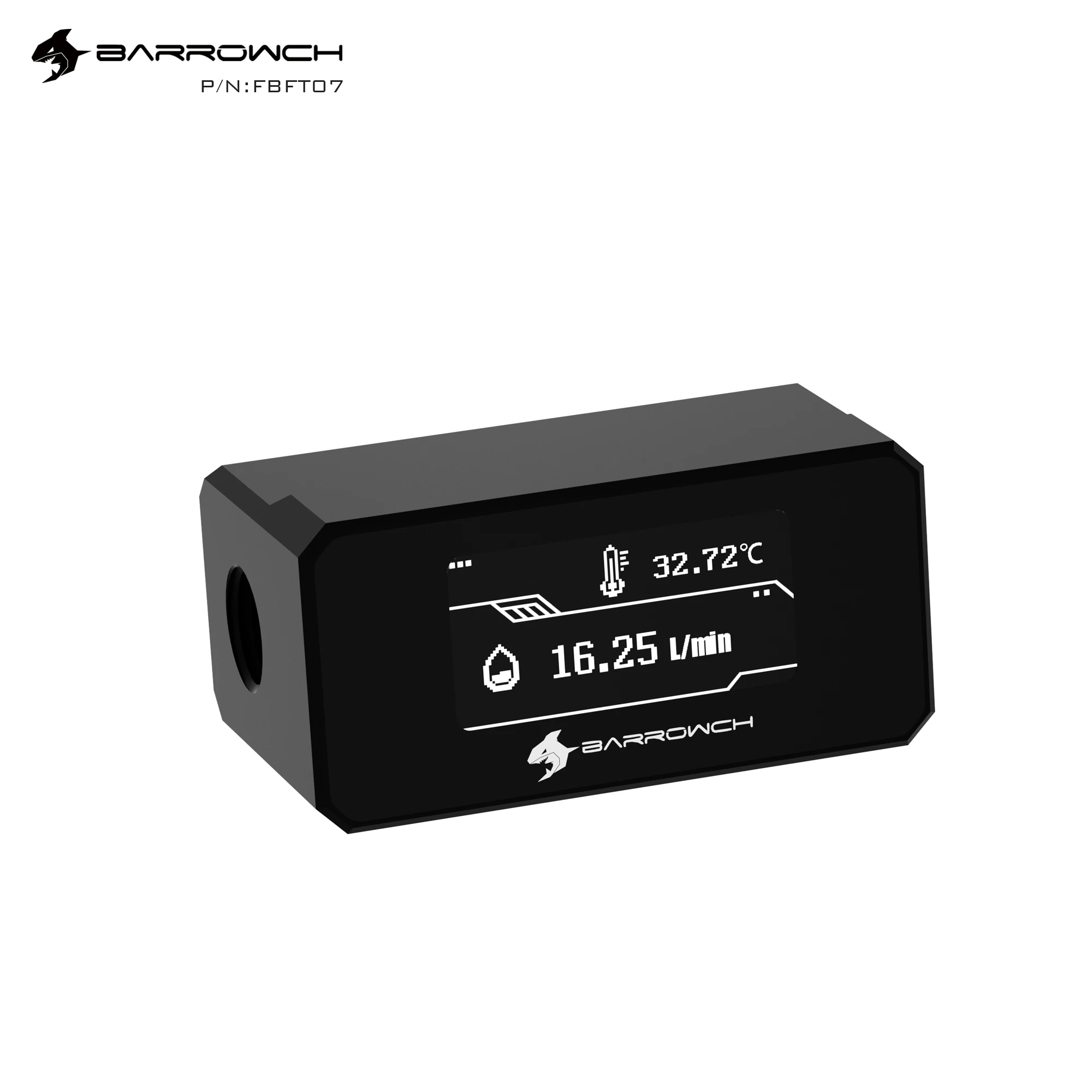 Barrowch Pom Oled Display Digital Medidor de Temperatura da Água Medidor de Fluxo Sistema Monitor Alarme de Alta Temperatura Refrigerador de Água Fbft07 - Imagem 4