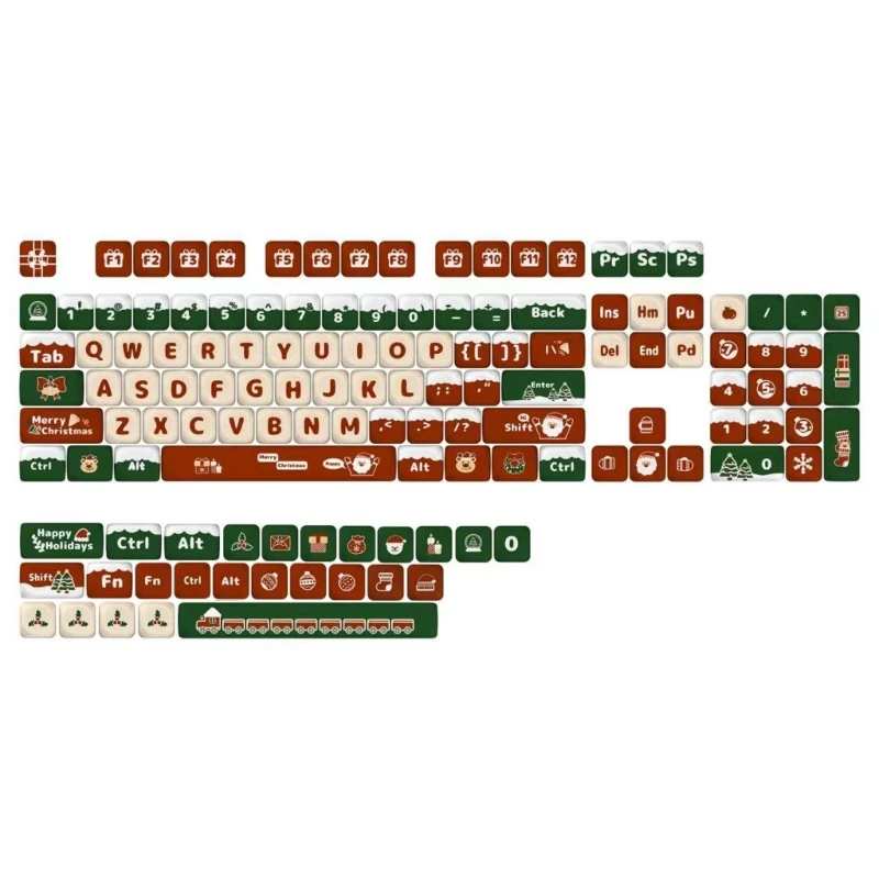 

L43D Merry Christmas Keycaps 130 клавиш класса MOA Высота PBT Сублимационная механическая клавиатура для офисной игровой DIY