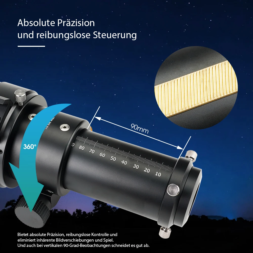 Svbony SV48P 102mm/90mm Aperture OTA Astronomisches Teleskop mit Doppelgeschwindigkeits-Fokussierer und Refraktor für Deep-Sky-Astrofotografie – Detail 8