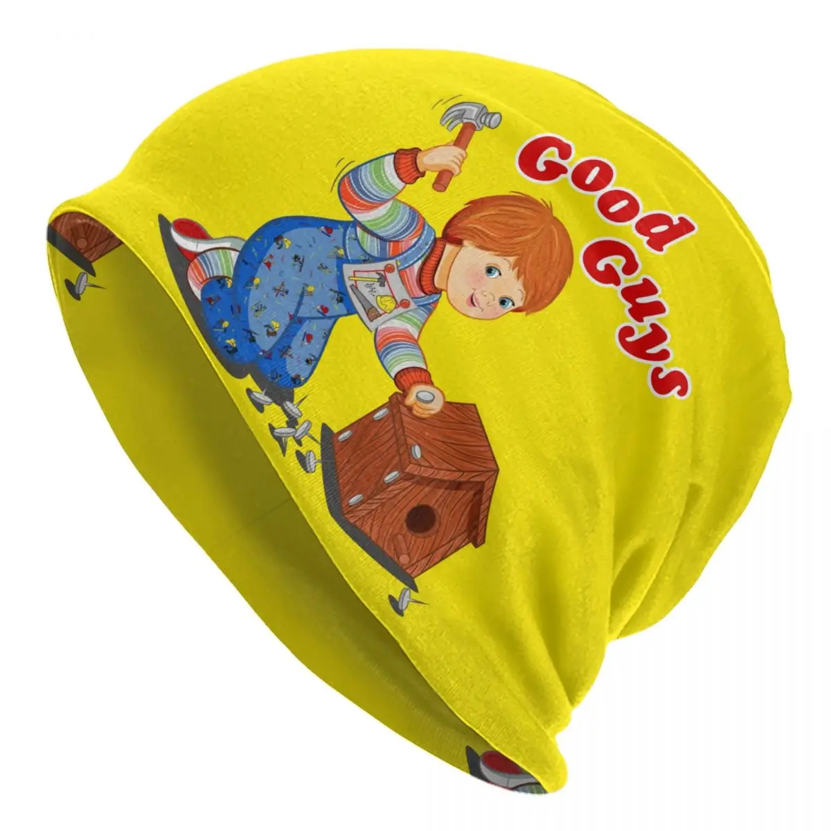 

Good Guys Carpenter Skullies Beanies Caps Streetwear Winter Warm Knitted Hat Adult Cartoon Child's Play Chucky Doll Bonnet Hats