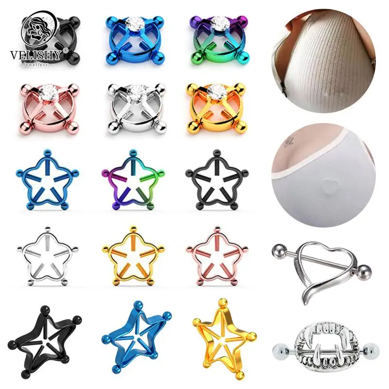 1PcsScrewNippleClampsSexyPiercingsforWomenStainlessSteelFake