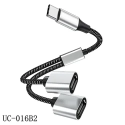 USB - C Y Splitter OTG Extension Cable and Power Adapter - 30CM (Type - C TO 2 USB)