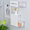 1pcs bathroom wall-mounted cotton swab storage box without punching flip-top storage box mini miscellaneous box 4