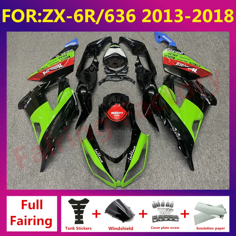

New ABS Motorcycle Fairing kit Fit For kawasaki ZX6R 636 ZX-6R 2013 2014 2015 2016 2017 2018 fairings bodywork set green black