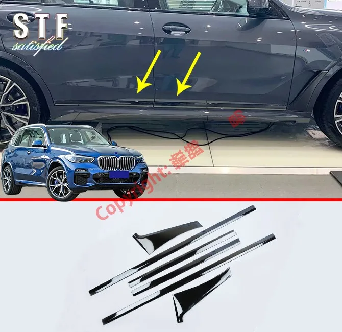 

ABS Хромированная боковая дверь, Задняя отделка, черный для BMW X5 G05 2019 2020, автомобильные аксессуары, наклейки