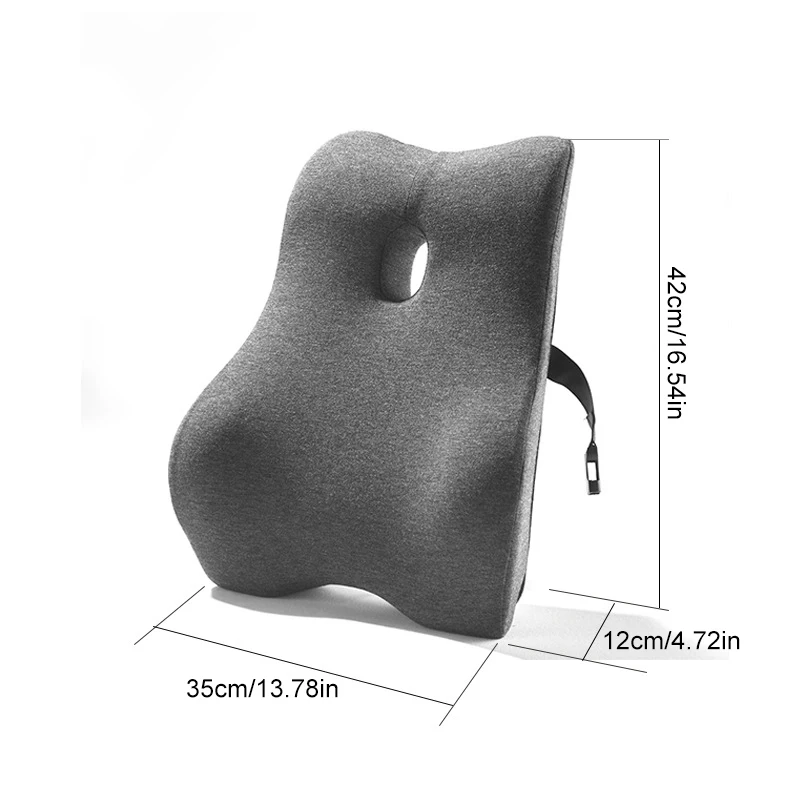 Office Waist Pillow Ergonomic Lumbar Support Memory Cotton 4D Curved Waist Pad Car Waist Rest Office Waist Pillow Ergonomic Lumb 2
