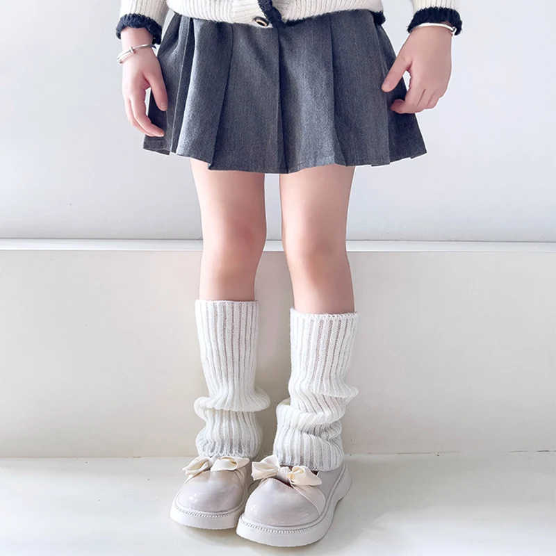 Y2K Solide Gestrickte Beinwärmer Japanische Warme Socken Kinder Gestapelte Leggings JK Spicy Girl Ballett Socken Lolita Strümpfe Herbst Winter – Detail 3