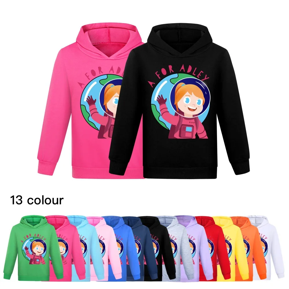 

2024 Newest Anime A FOR ADLEY Hoodie Baby Girls Cartoon Hooded Sweatshirts Kids Casual Outerwear Toddlder Boys Cartoon Clothes